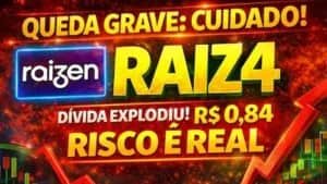 RAIZ4 em forte queda após rebaixamento, gráfico da ação da Raízen mostrando tendência de baixa