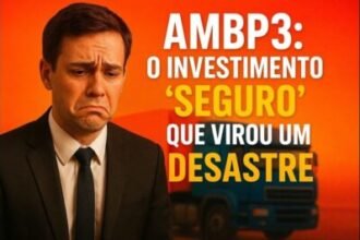 Infográfico institucional mostrando a queda de 93% das operações estruturadas AMBP3 COE e o ticker da Ambipar.
