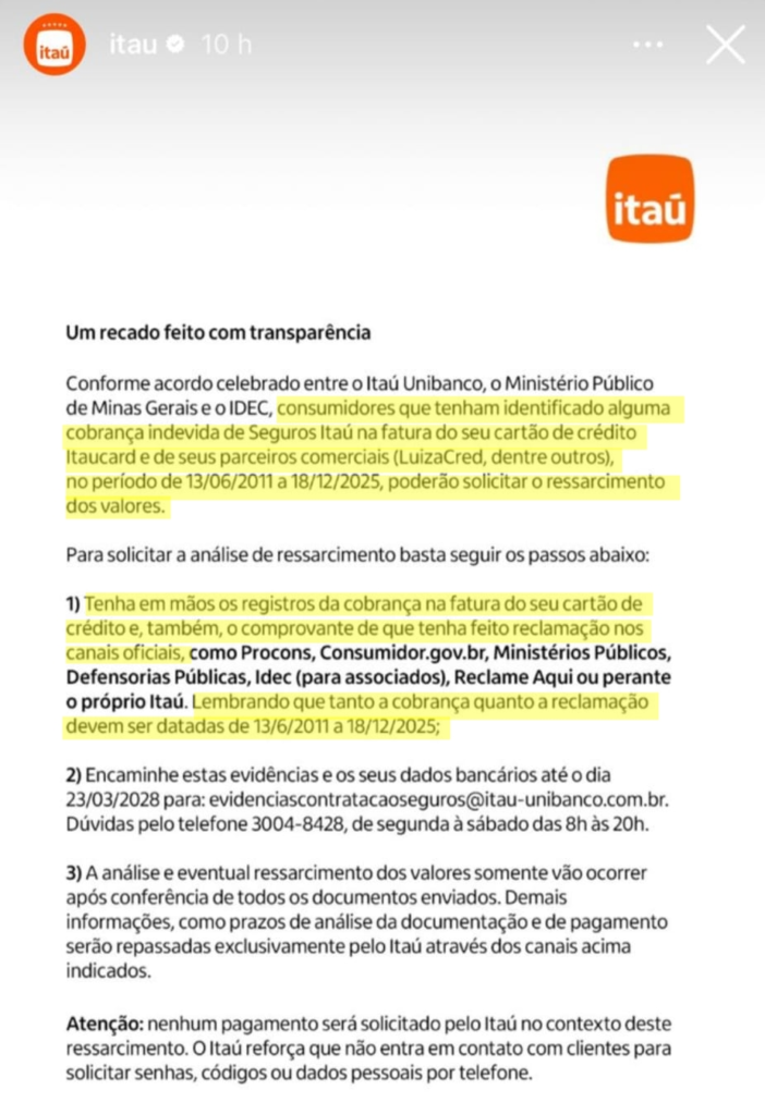 Itaú admite cobranças indevidas em cartões e abre ressarcimento: veja quem pode receber! - plotos.com.br